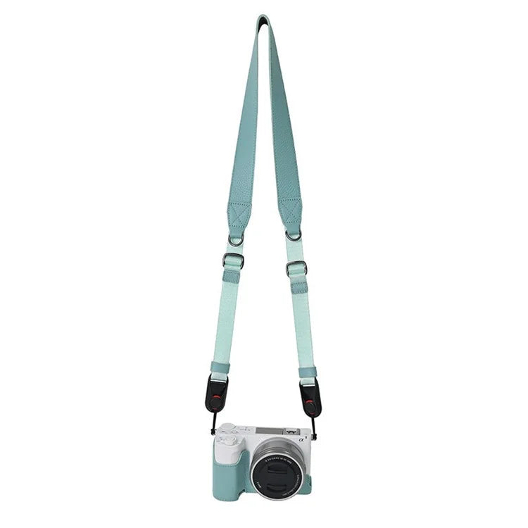 For Sony ZV-E10 II Camera Case Large Opening Genuine Cow Leather Protector with Shoulder Strap