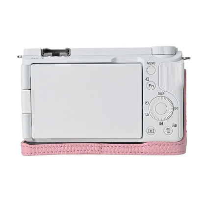 For Sony ZV-E10 II Camera Case Large Opening Genuine Cow Leather Protector with Shoulder Strap