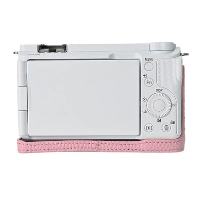 For Sony ZV-E10 II Camera Case Large Opening Genuine Cow Leather Protector with Wrist Strap