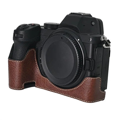 For Nikon Z 5 / Z 6 II / Z 7 II Camera Case Large Cutout Litchi Texture PU Leather Protective Cover