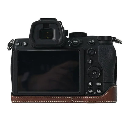 For Nikon Z 5 / Z 6 II / Z 7 II Camera Case Large Cutout Litchi Texture PU Leather Protective Cover
