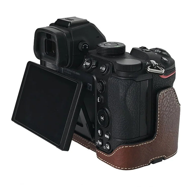 For Nikon Z 5 / Z 6 II / Z 7 II Camera Case Large Cutout Litchi Texture PU Leather Protective Cover