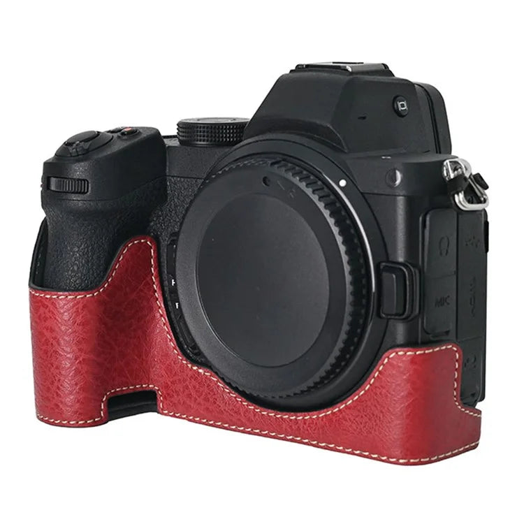 For Nikon Z 5 / Z 6 II / Z 7 II Camera Case Large Cutout Litchi Texture PU Leather Protective Cover