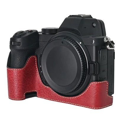 For Nikon Z 5 / Z 6 II / Z 7 II Camera Case Large Cutout Litchi Texture PU Leather Protective Cover