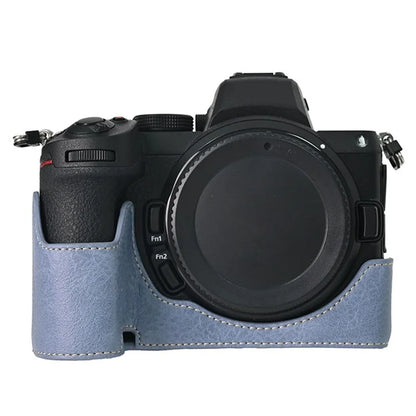 For Nikon Z 5 / Z 6 II / Z 7 II Camera Case Large Cutout Litchi Texture PU Leather Protective Cover