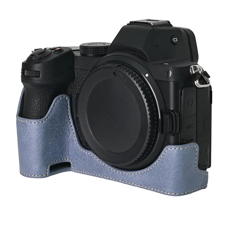For Nikon Z 5 / Z 6 II / Z 7 II Camera Case Large Cutout Litchi Texture PU Leather Protective Cover