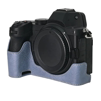 For Nikon Z 5 / Z 6 II / Z 7 II Camera Case Large Cutout Litchi Texture PU Leather Protective Cover