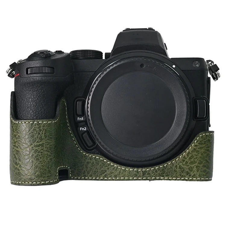 For Nikon Z 5 / Z 6 II / Z 7 II Camera Case Large Cutout Litchi Texture PU Leather Protective Cover