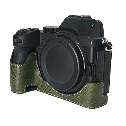 For Nikon Z 5 / Z 6 II / Z 7 II Camera Case Large Cutout Litchi Texture PU Leather Protective Cover