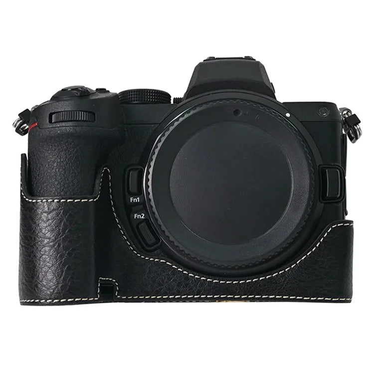 For Nikon Z 5 / Z 6 II / Z 7 II Camera Case Large Cutout Litchi Texture PU Leather Protective Cover