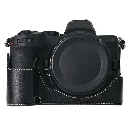 For Nikon Z 5 / Z 6 II / Z 7 II Camera Case Large Cutout Litchi Texture PU Leather Protective Cover