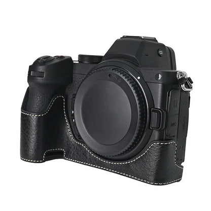 For Nikon Z 5 / Z 6 II / Z 7 II Camera Case Large Cutout Litchi Texture PU Leather Protective Cover