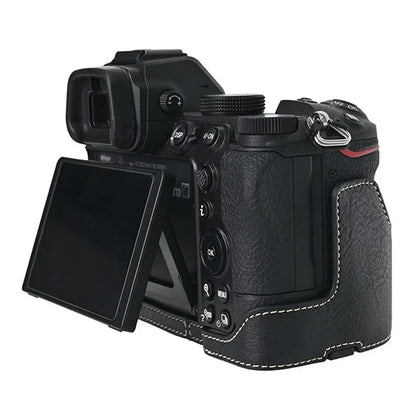 For Nikon Z 5 / Z 6 II / Z 7 II Camera Case Large Cutout Litchi Texture PU Leather Protective Cover
