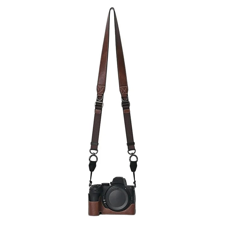 For Nikon Z 5 / Z 6 II / Z 7 II Camera Case with Shoulder Strap Large Cutout Litchi Texture PU Protective Cover