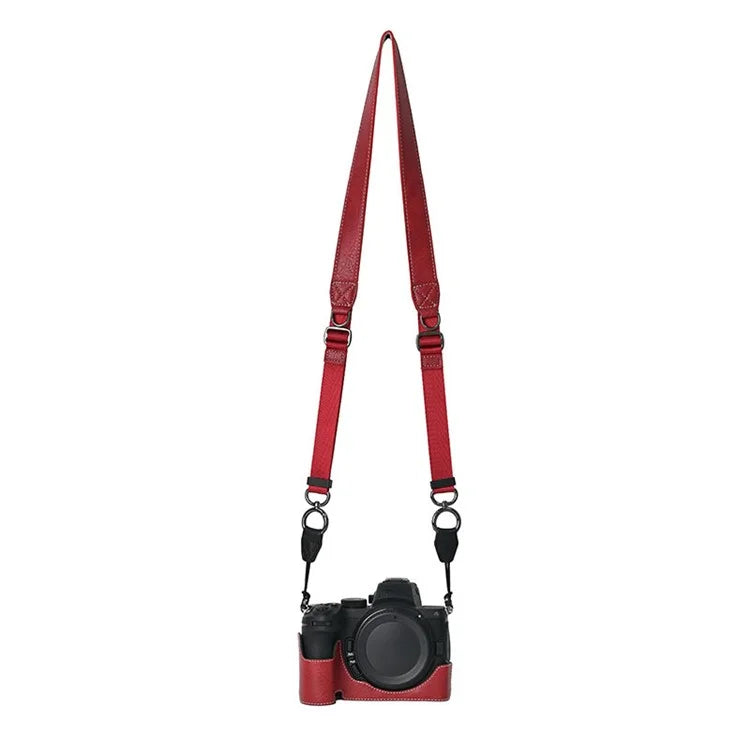 For Nikon Z 5 / Z 6 II / Z 7 II Camera Case with Shoulder Strap Large Cutout Litchi Texture PU Protective Cover
