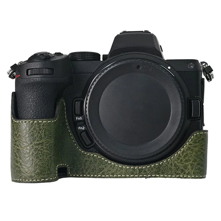 For Nikon Z 5 / Z 6 II / Z 7 II Camera Case with Shoulder Strap Large Cutout Litchi Texture PU Protective Cover