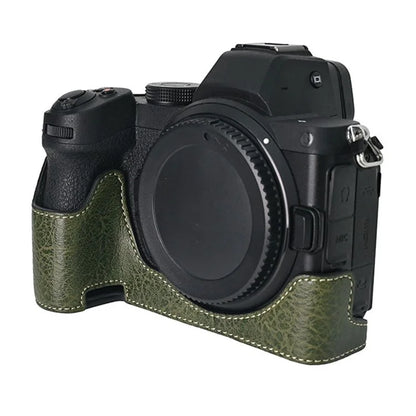 For Nikon Z 5 / Z 6 II / Z 7 II Camera Case with Shoulder Strap Large Cutout Litchi Texture PU Protective Cover