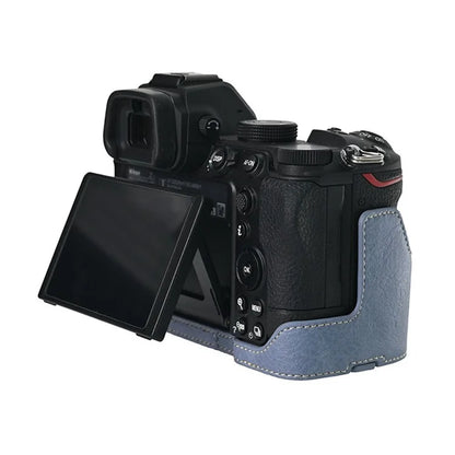 For Nikon Z 5 / Z 6 II / Z 7 II Camera Case with Shoulder Strap Large Cutout Litchi Texture PU Protective Cover