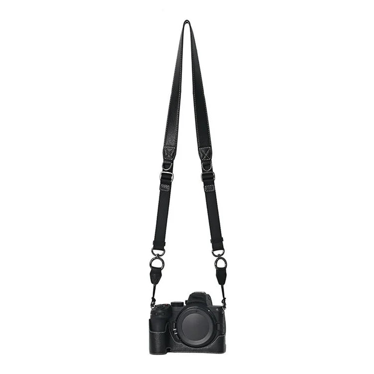 For Nikon Z 5 / Z 6 II / Z 7 II Camera Case with Shoulder Strap Large Cutout Litchi Texture PU Protective Cover