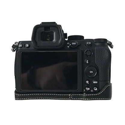 For Nikon Z 5 / Z 6 II / Z 7 II Camera Case with Shoulder Strap Large Cutout Litchi Texture PU Protective Cover