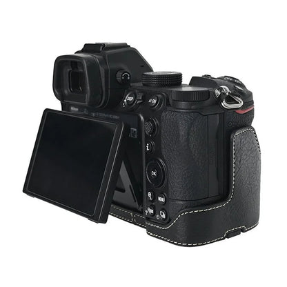 For Nikon Z 5 / Z 6 II / Z 7 II Camera Case with Shoulder Strap Large Cutout Litchi Texture PU Protective Cover