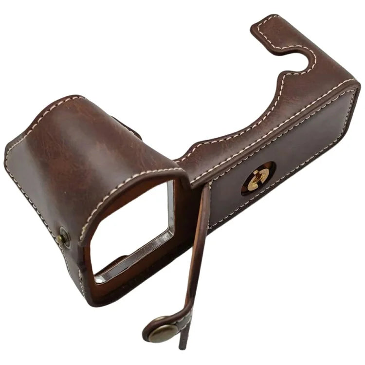 For Fujifilm X-H2 / X-H2s Camera Bottom Case Half Body Leather Cover with Battery Opening