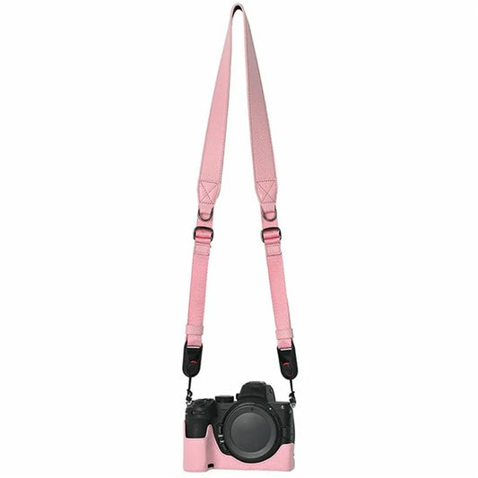 For Nikon Z 5 / Z 6 II / Z 7 II Camera Case Large Opening Genuine Cow Leather Protector with Shoulder Strap