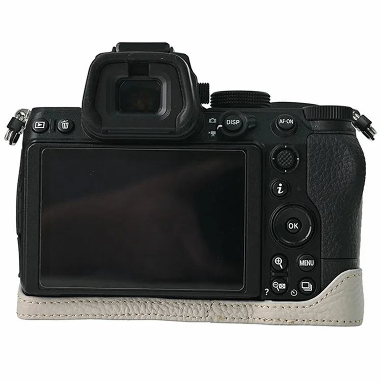 For Nikon Z 5 / Z 6 II / Z 7 II Camera Case Large Opening Genuine Cow Leather Protector with Shoulder Strap