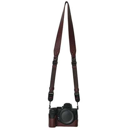 For Nikon Z 5 / Z 6 II / Z 7 II Camera Case Large Opening Genuine Cow Leather Protector with Shoulder Strap