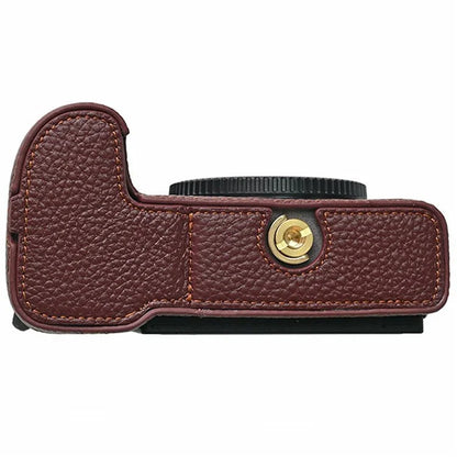For Nikon Z 5 / Z 6 II / Z 7 II Camera Case Large Opening Genuine Cow Leather Protector with Shoulder Strap