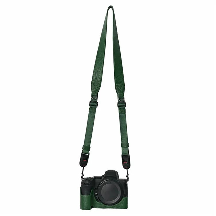 For Nikon Z 5 / Z 6 II / Z 7 II Camera Case Large Opening Genuine Cow Leather Protector with Shoulder Strap