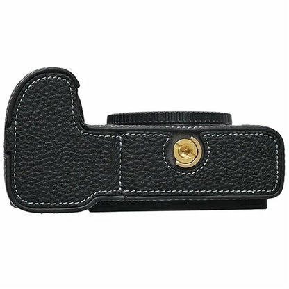 For Nikon Z 5 / Z 6 II / Z 7 II Camera Case Large Opening Genuine Cow Leather Protector with Wrist Strap
