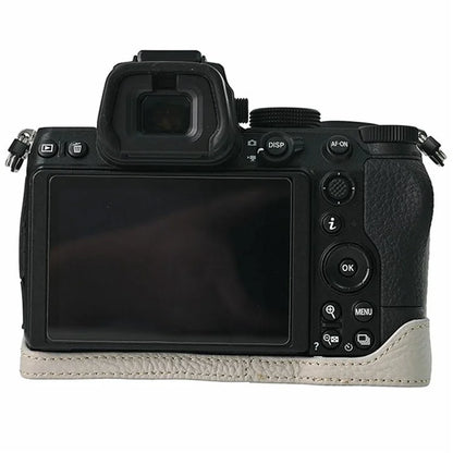 For Nikon Z 5 / Z 6 II / Z 7 II Camera Case Large Opening Genuine Cow Leather Protector with Wrist Strap
