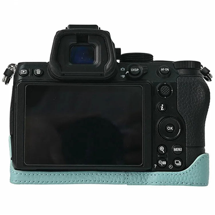For Nikon Z 5 / Z 6 II / Z 7 II Camera Case Large Opening Genuine Cow Leather Protector with Wrist Strap