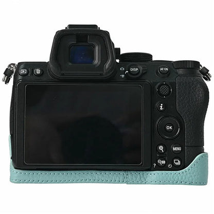 For Nikon Z 5 / Z 6 II / Z 7 II Camera Case Large Opening Genuine Cow Leather Protector with Wrist Strap