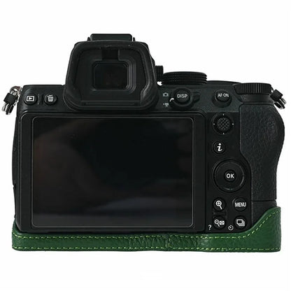 For Nikon Z 5 / Z 6 II / Z 7 II Camera Case Large Opening Genuine Cow Leather Protector with Wrist Strap