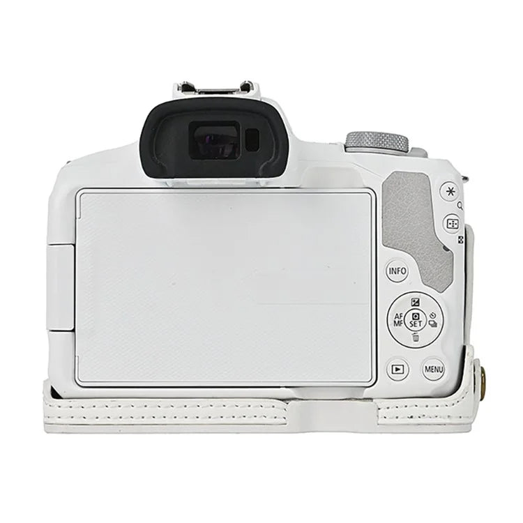 For Canon EOS R50  /  R100 Camera Bottom Sleeve Large Opening Design PU Leather Half Body Case