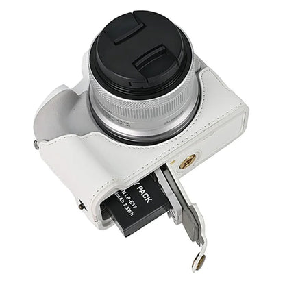 For Canon EOS R50  /  R100 Camera Bottom Sleeve Large Opening Design PU Leather Half Body Case