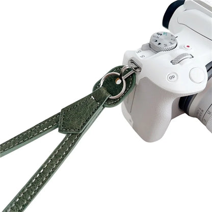 For Canon Nikon Sony Fujifilm Panasonic SLR Camera PU Leather Hand Strap Buffalo Texture Wrist Rope