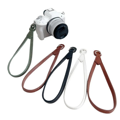 For Canon Nikon Sony Fujifilm Panasonic SLR Camera PU Leather Hand Strap Buffalo Texture Wrist Rope