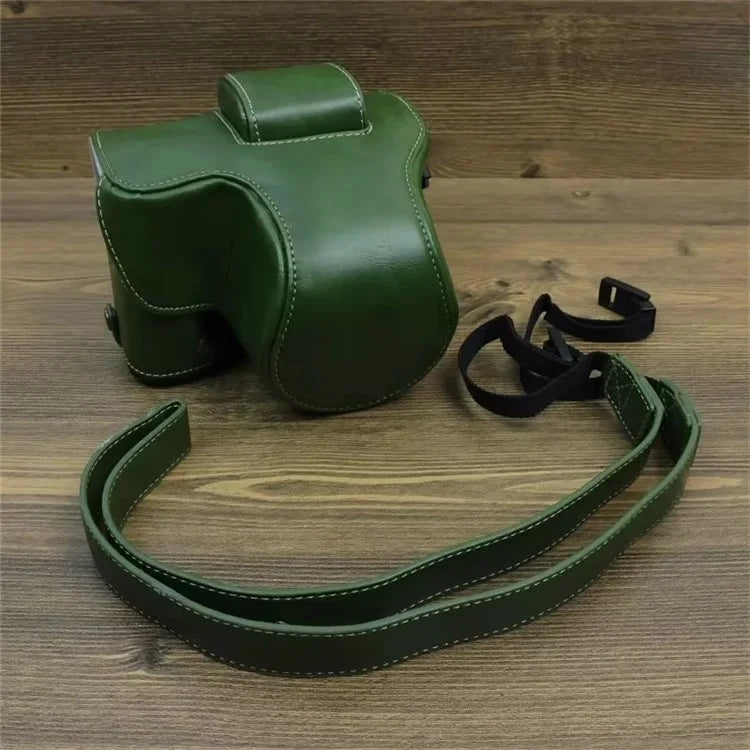 For Fujifilm X-S20 PU Leather Camera Bag Battery Opening Anti-drop Case with Shoulder Strap