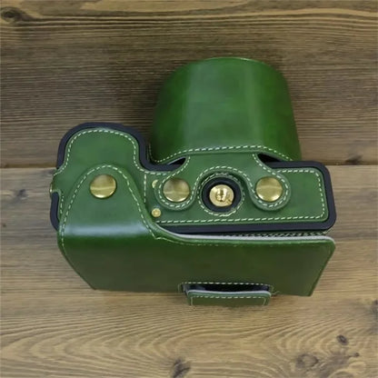 For Fujifilm X-S20 PU Leather Camera Bag Battery Opening Anti-drop Case with Shoulder Strap