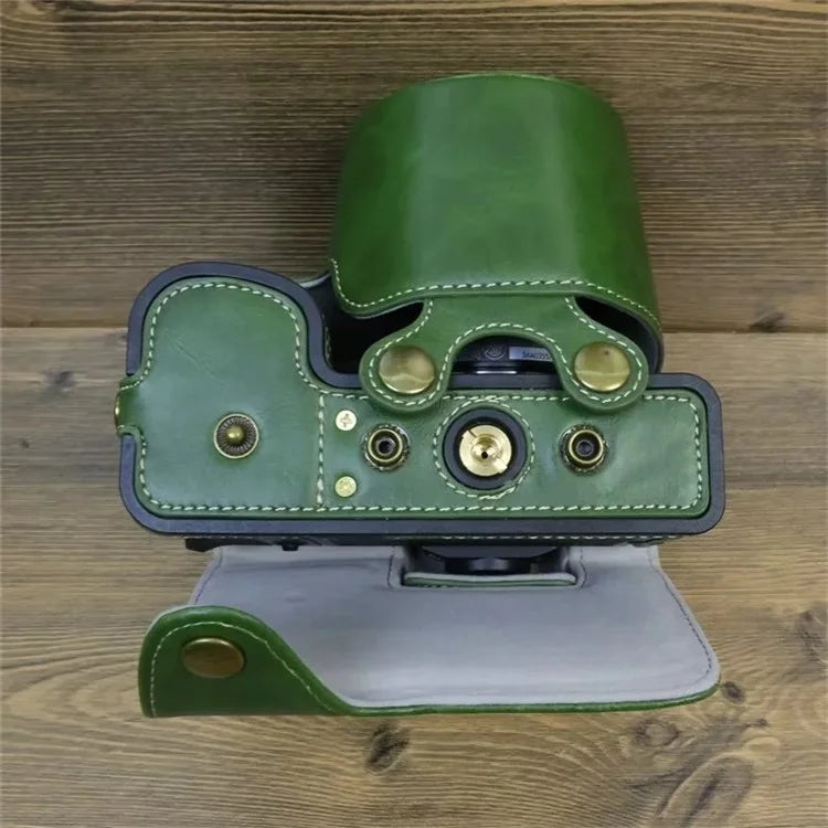 For Fujifilm X-S20 PU Leather Camera Bag Battery Opening Anti-drop Case with Shoulder Strap