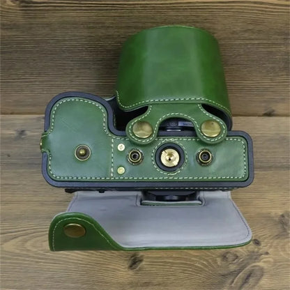 For Fujifilm X-S20 PU Leather Camera Bag Battery Opening Anti-drop Case with Shoulder Strap