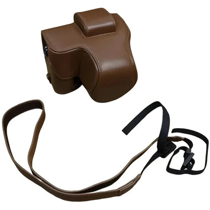 For Fujifilm X-S20 PU Leather Camera Bag Battery Opening Anti-drop Case with Shoulder Strap