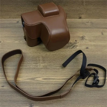 For Fujifilm X-S20 PU Leather Camera Bag Battery Opening Anti-drop Case with Shoulder Strap