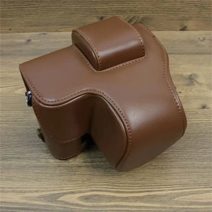 For Fujifilm X-S20 PU Leather Camera Bag Battery Opening Anti-drop Case with Shoulder Strap