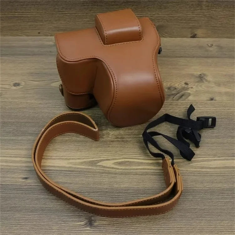 For Fujifilm X-S20 PU Leather Camera Bag Battery Opening Anti-drop Case with Shoulder Strap
