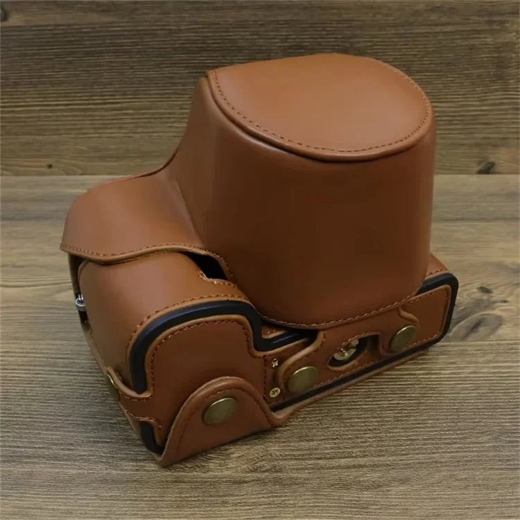 For Fujifilm X-S20 PU Leather Camera Bag Battery Opening Anti-drop Case with Shoulder Strap