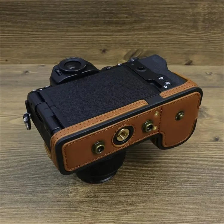 For Fujifilm X-S20 PU Leather Camera Bag Battery Opening Anti-drop Case with Shoulder Strap